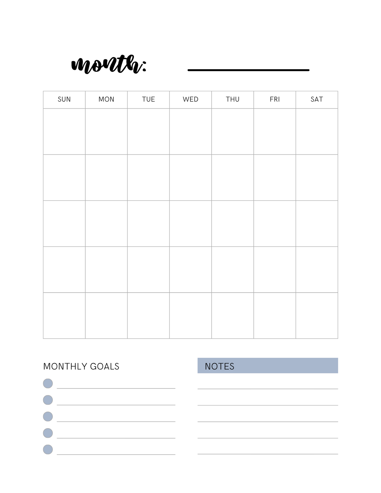 Digital Monthly Planner