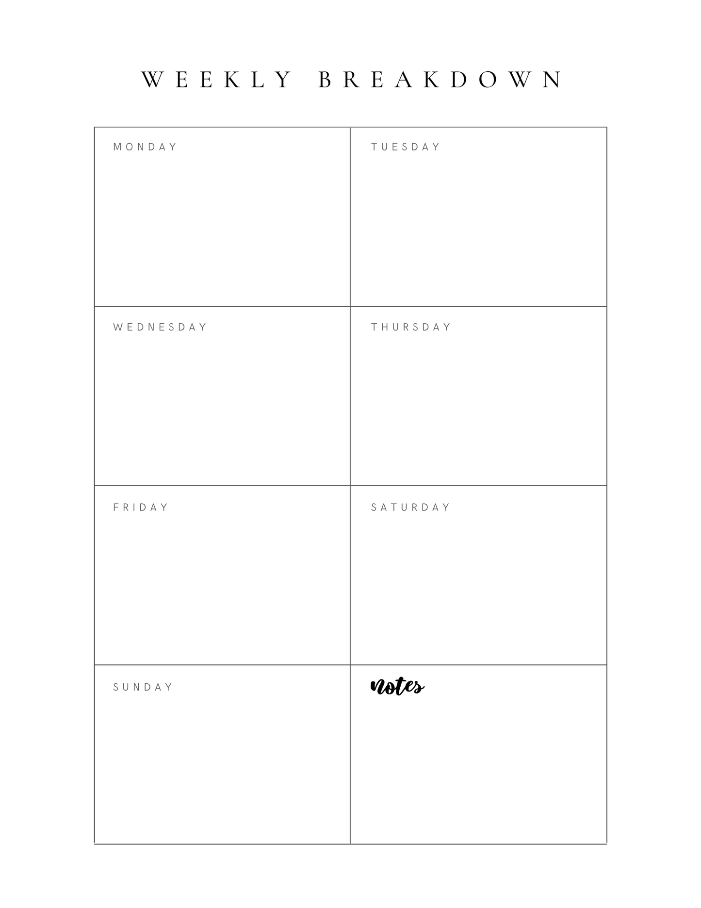Digital Monthly Planner